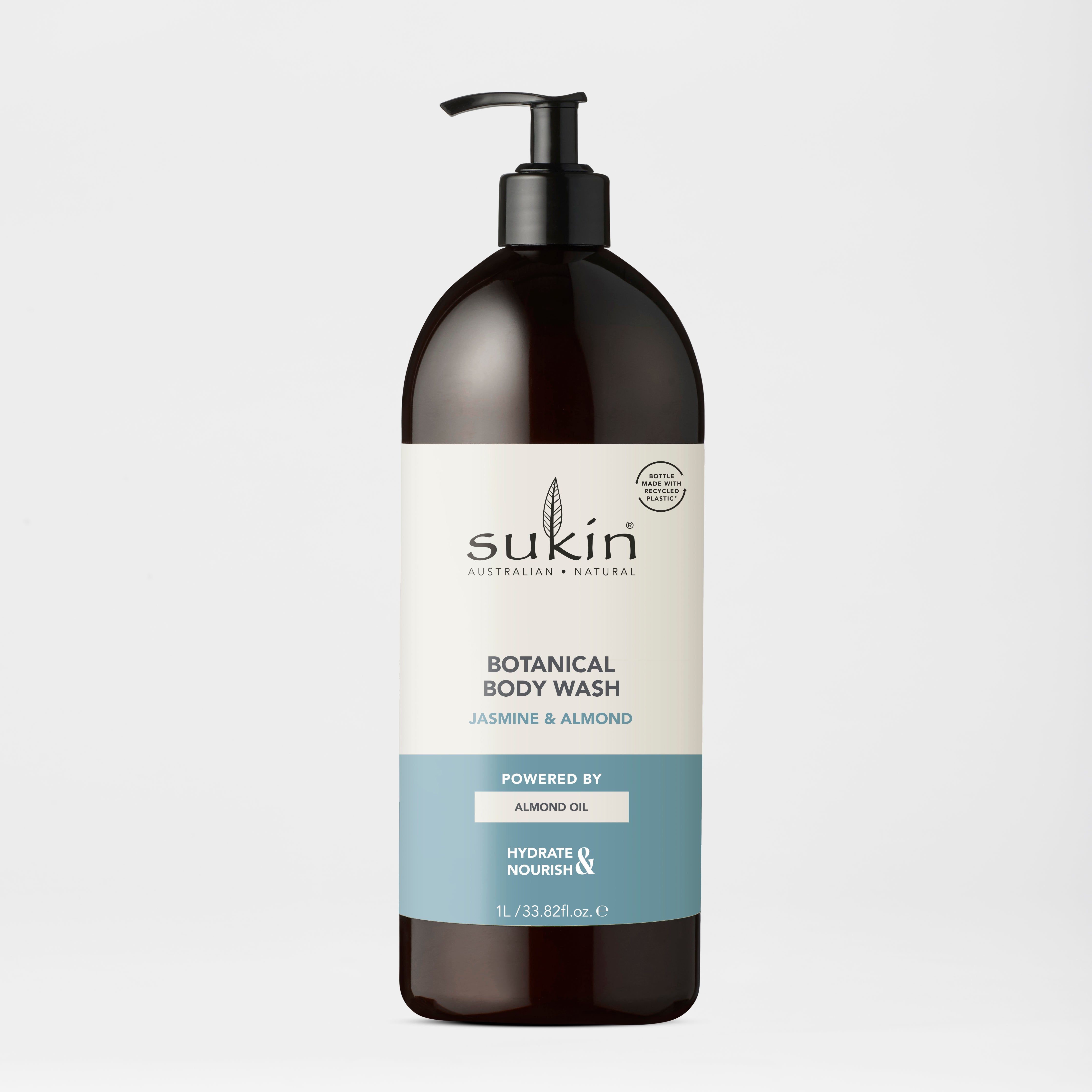 SUKIN BOTANICAL BODY  WASH JASMINE  &amp; ALMOND 1L