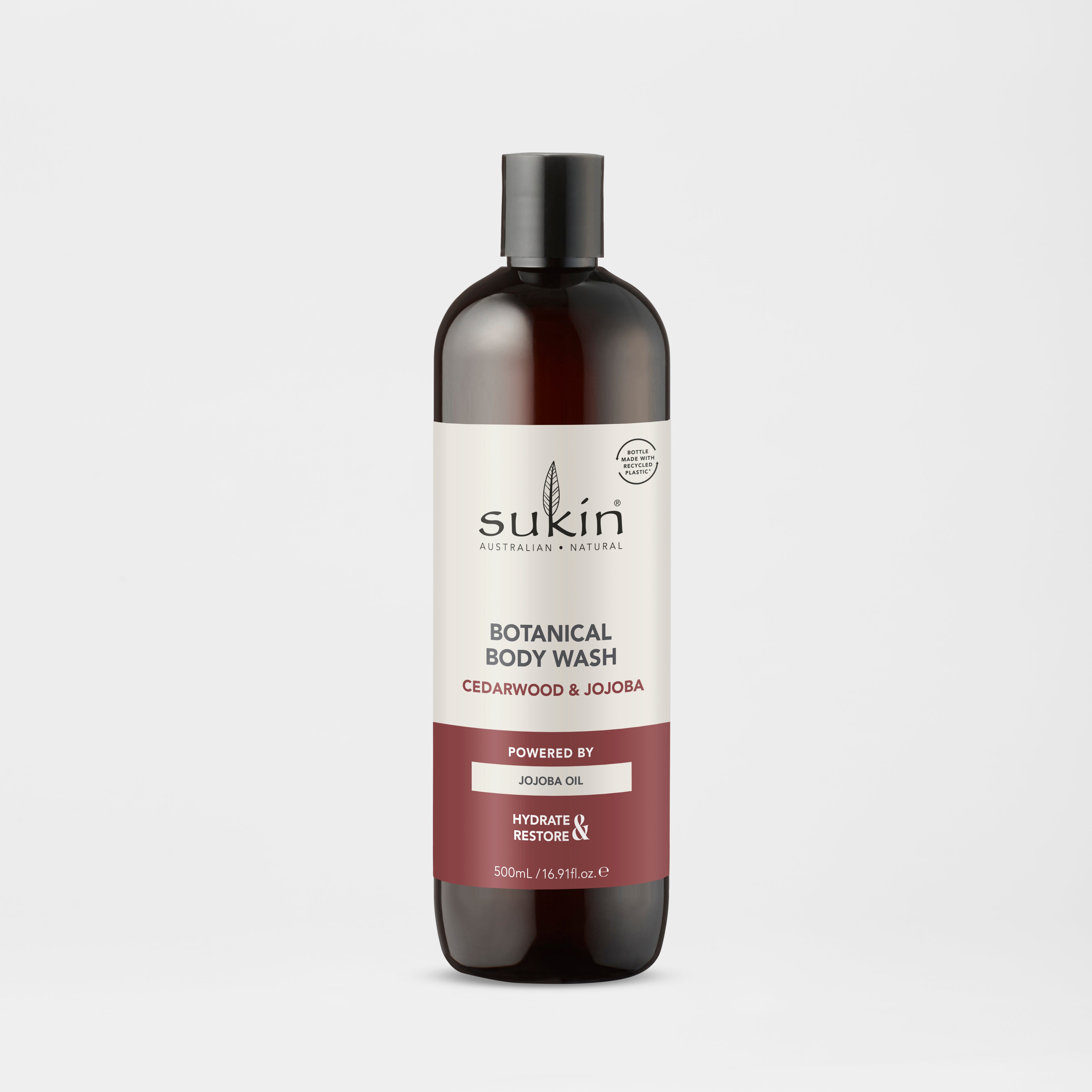 SUKIN BOTANICAL BODY  WASH CEDARWOOD &amp; JOJOBA 500ML