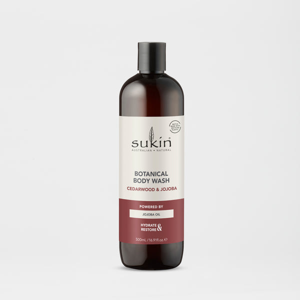 SUKIN BOTANICAL BODY  WASH CEDARWOOD & JOJOBA 500ML