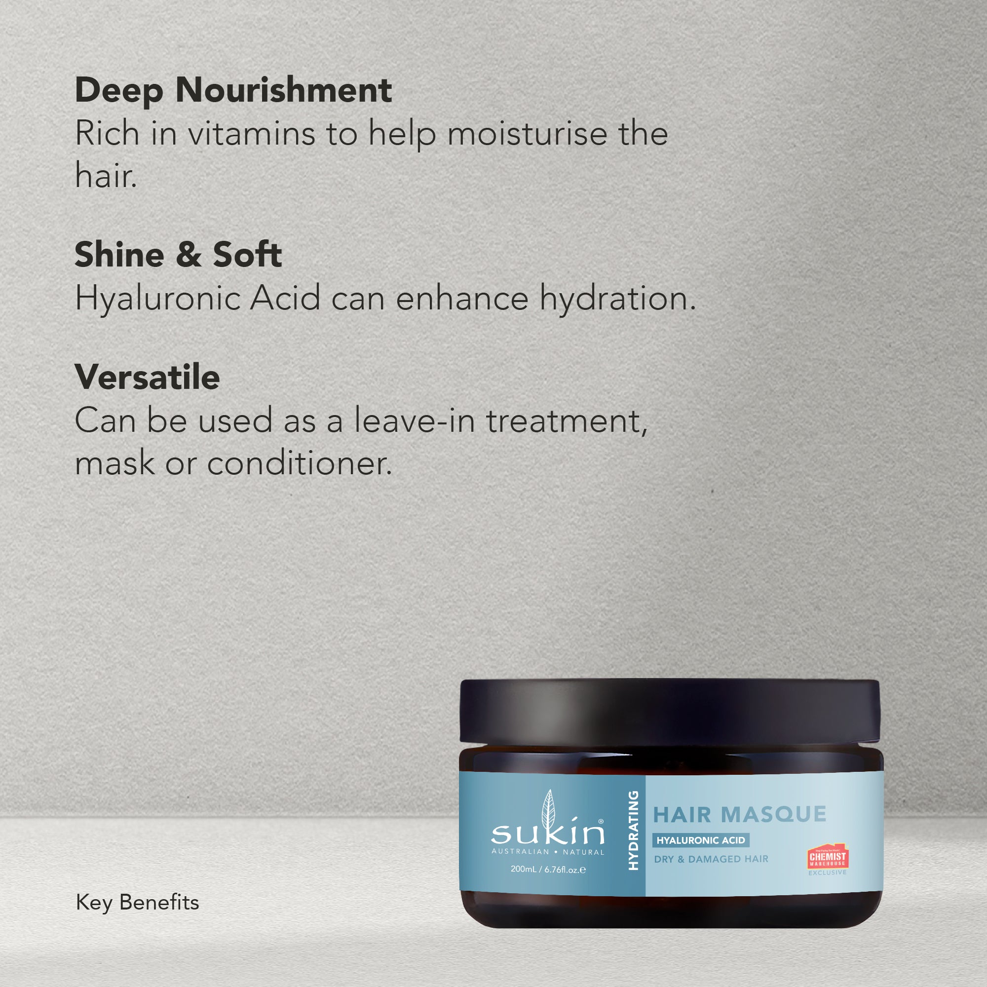 SUKIN HYDRATING AND NOURISHING HAIR MASQUE | 200ML