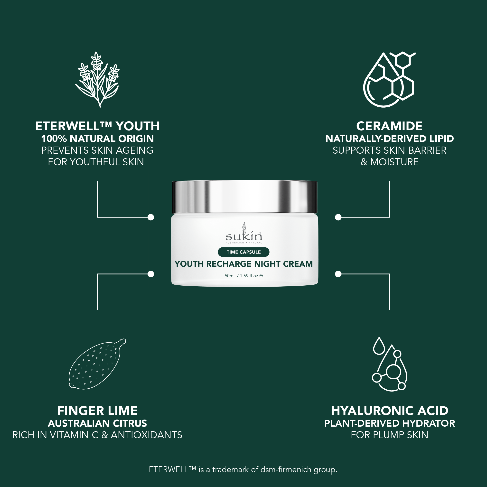SUKIN TIME CAPSULE YOUTH RECHARGE NIGHT CREAM 50ML