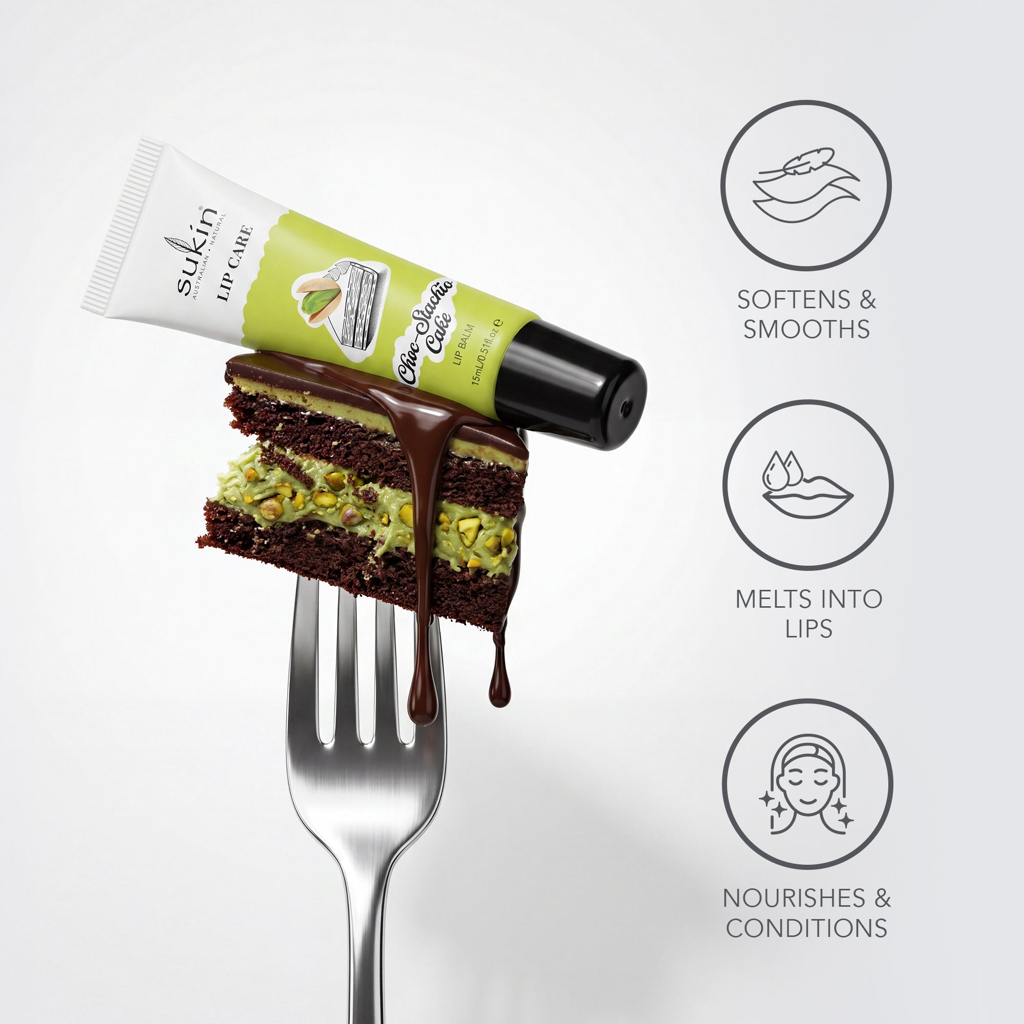 SUKIN CHOCSTACHIO CAKE LIP BALM 15ML