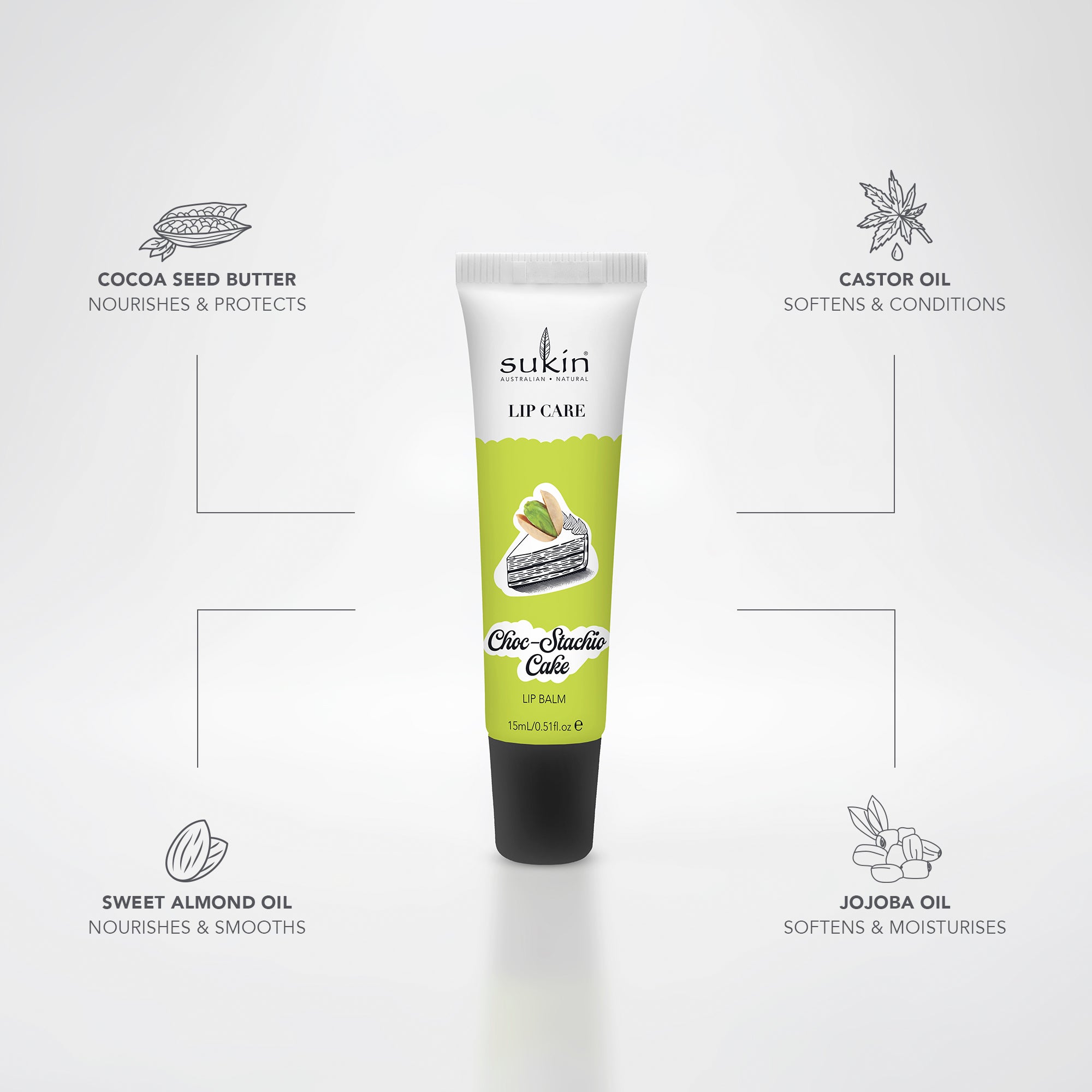 SUKIN CHOCSTACHIO CAKE LIP BALM 15ML