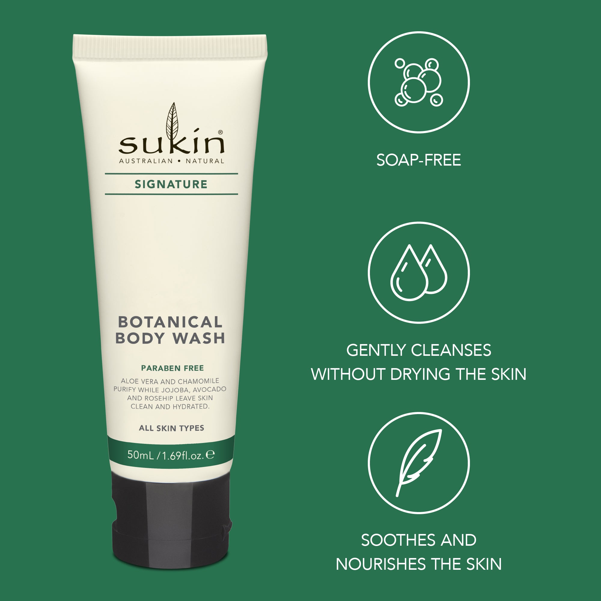 BOTANICAL BODY WASH | SIGNATURE SCENT | 50 mL - TRAVEL SIZE