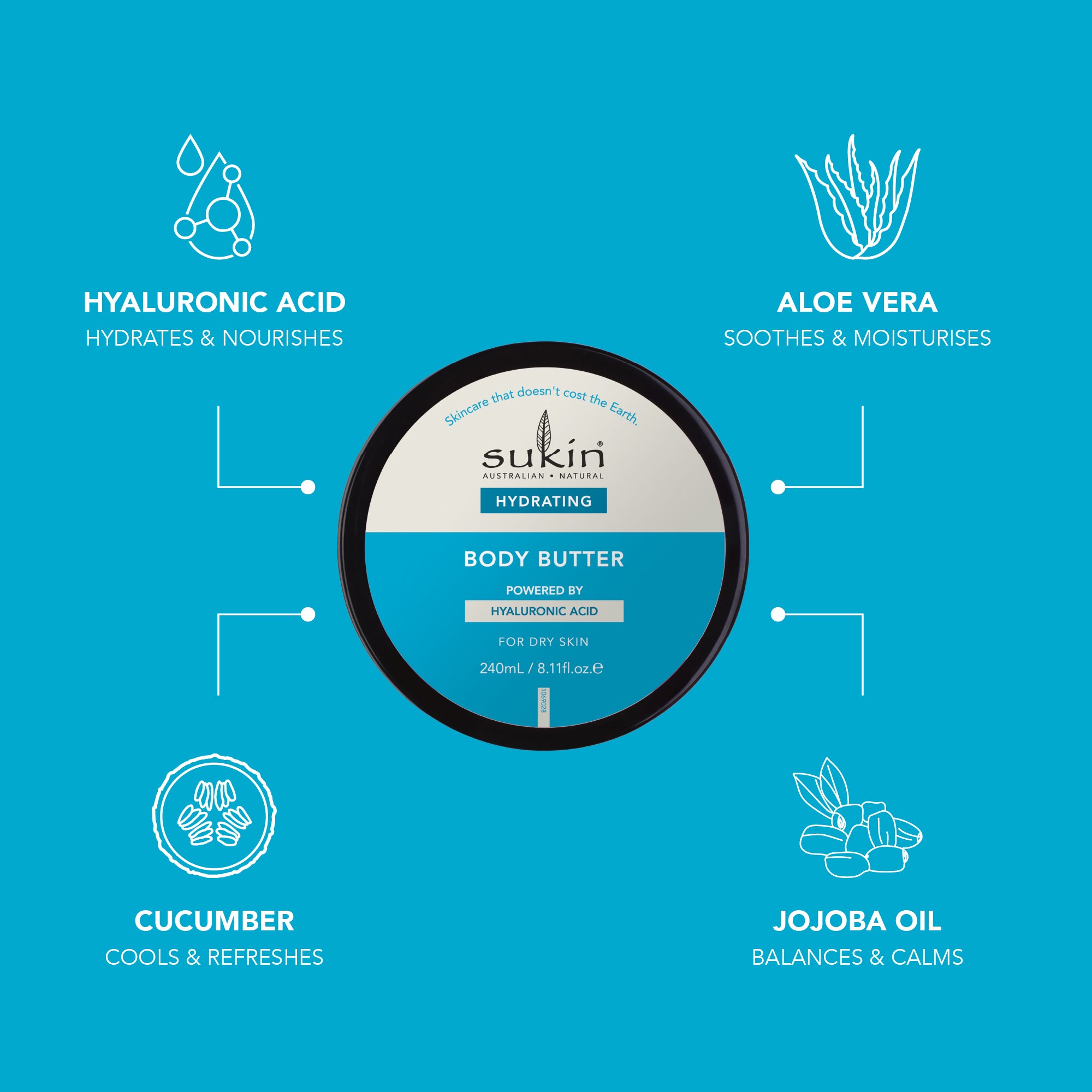 SUKIN HYDRATING BODY BUTTER | 240ML