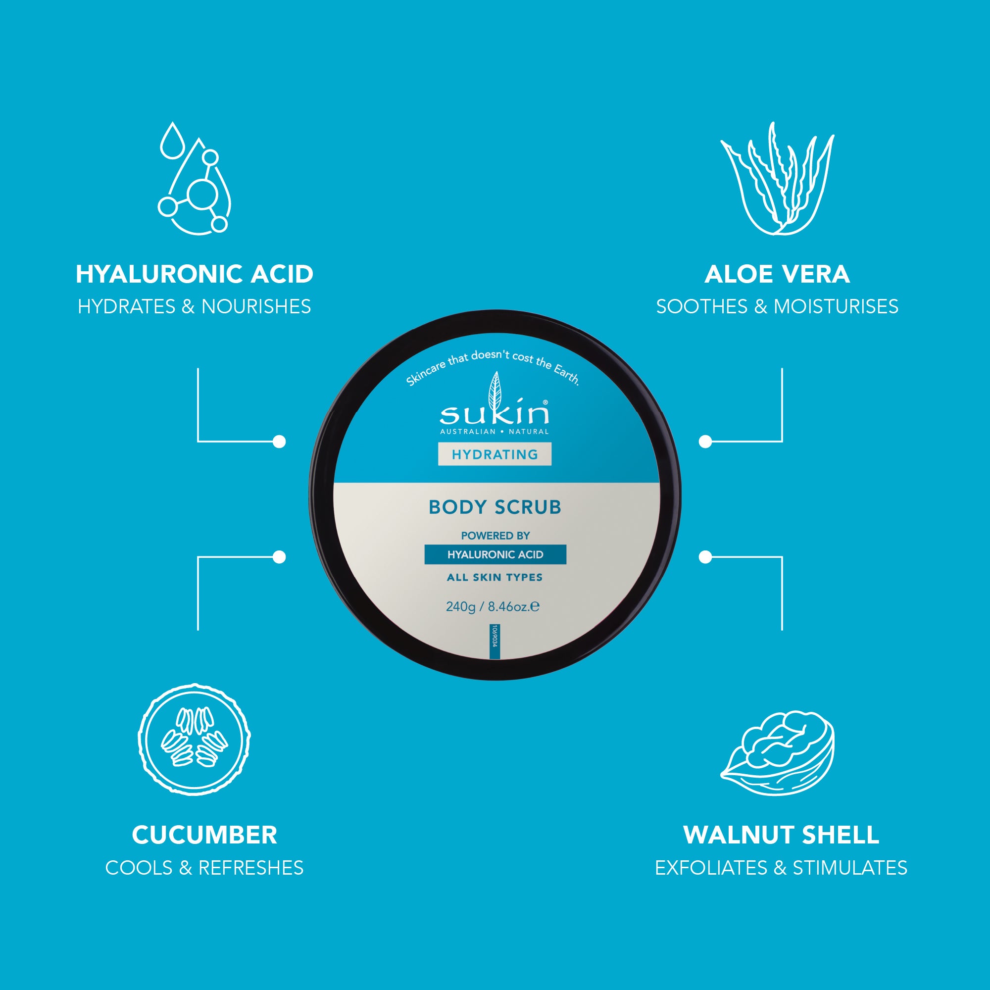 SUKIN HYDRATING BODY SCRUB | 240g