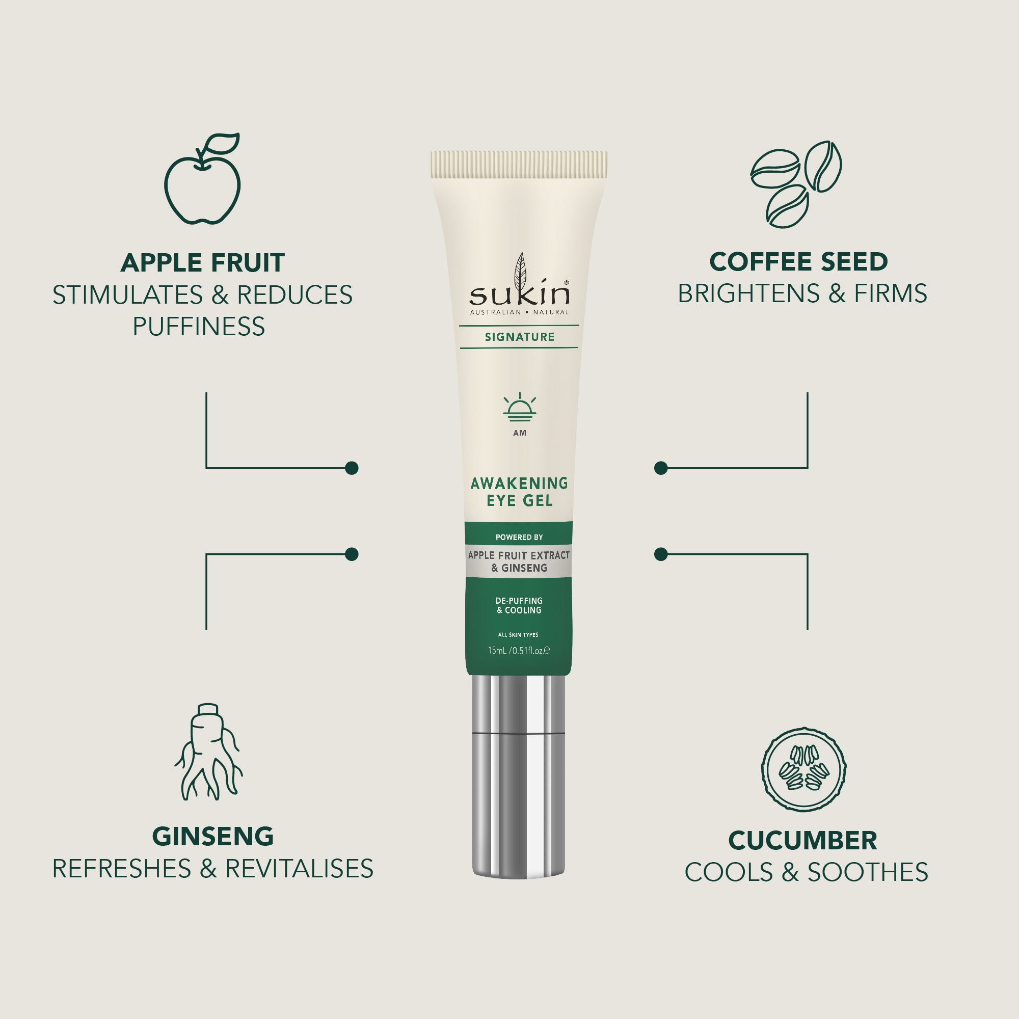 SUKIN SIGNATURE AWAKENING EYE GEL | 15ML