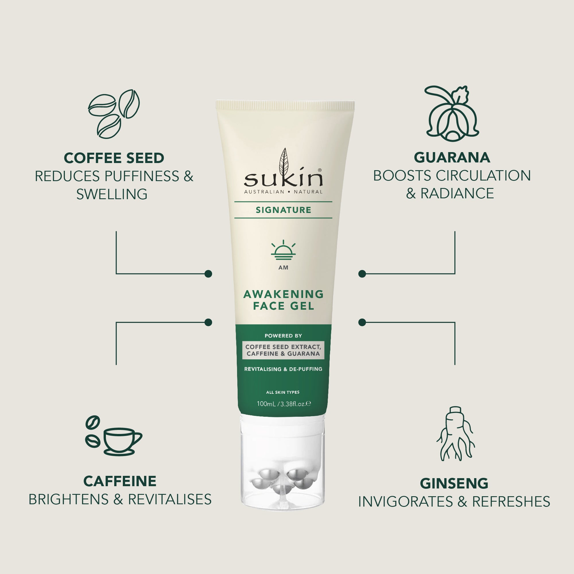 SUKIN SIGNATURE AWAKENING FACE GEL | 100ML