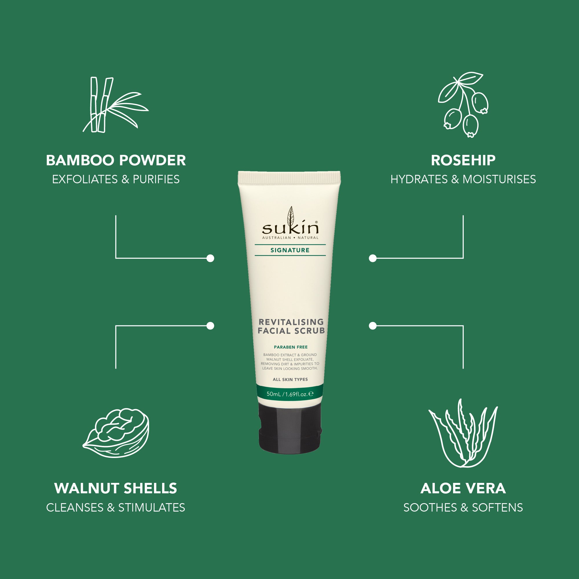 REVITALISING FACIAL SCRUB | SIGNATURE | 50 mL - TRAVEL SIZE