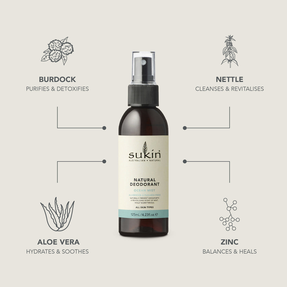 NATURAL DEODORANT OCEAN MIST | 125 mL - Sukin Naturals
