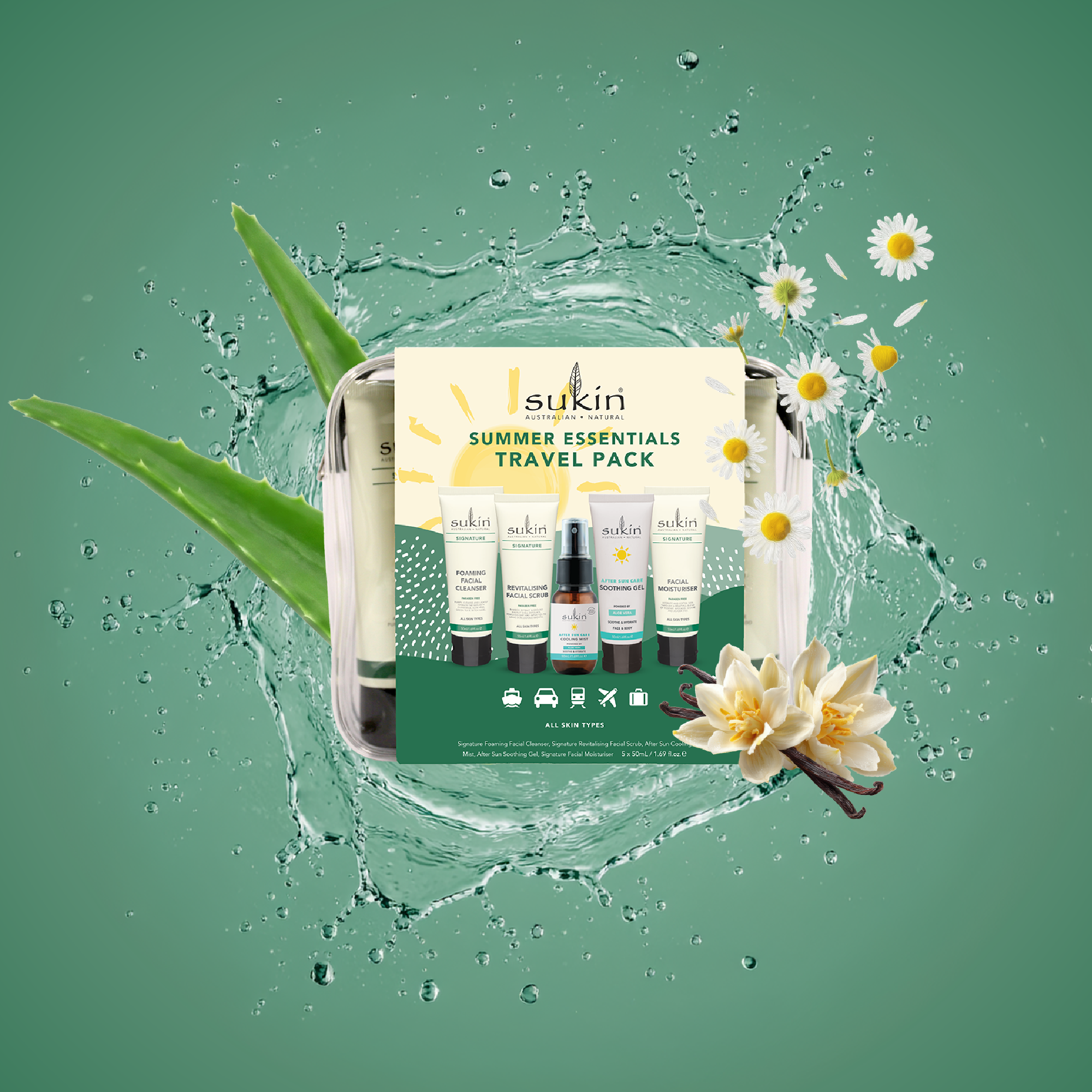 SUKIN SUMMER ESSENTIALS TRAVEL PACK