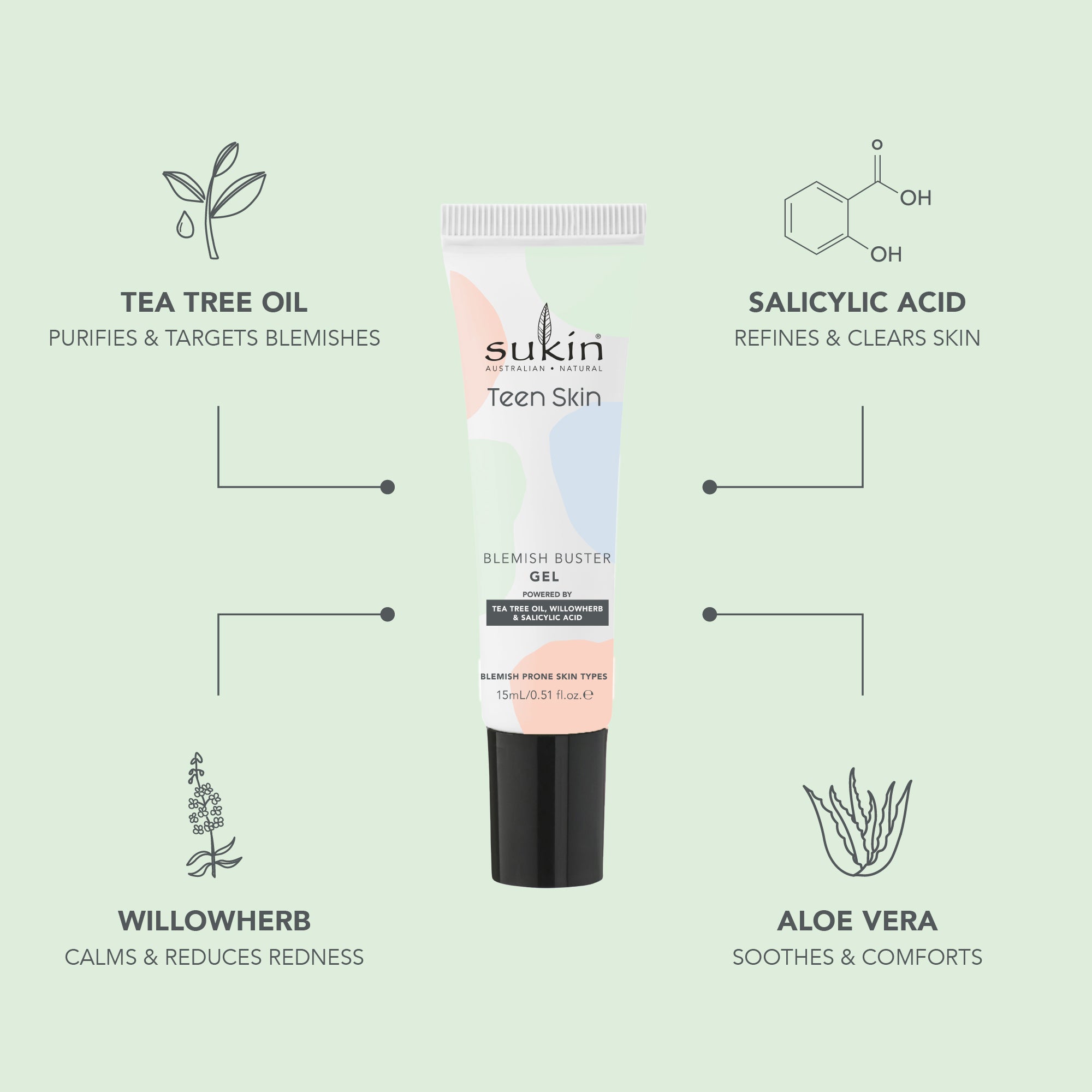 SUKIN TEEN SKIN BLEMISH BUSTER GEL 15ML