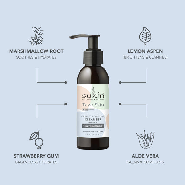 SUKIN TEEN SKIN CHEEKY FOAMING CLEANSER 125ML
