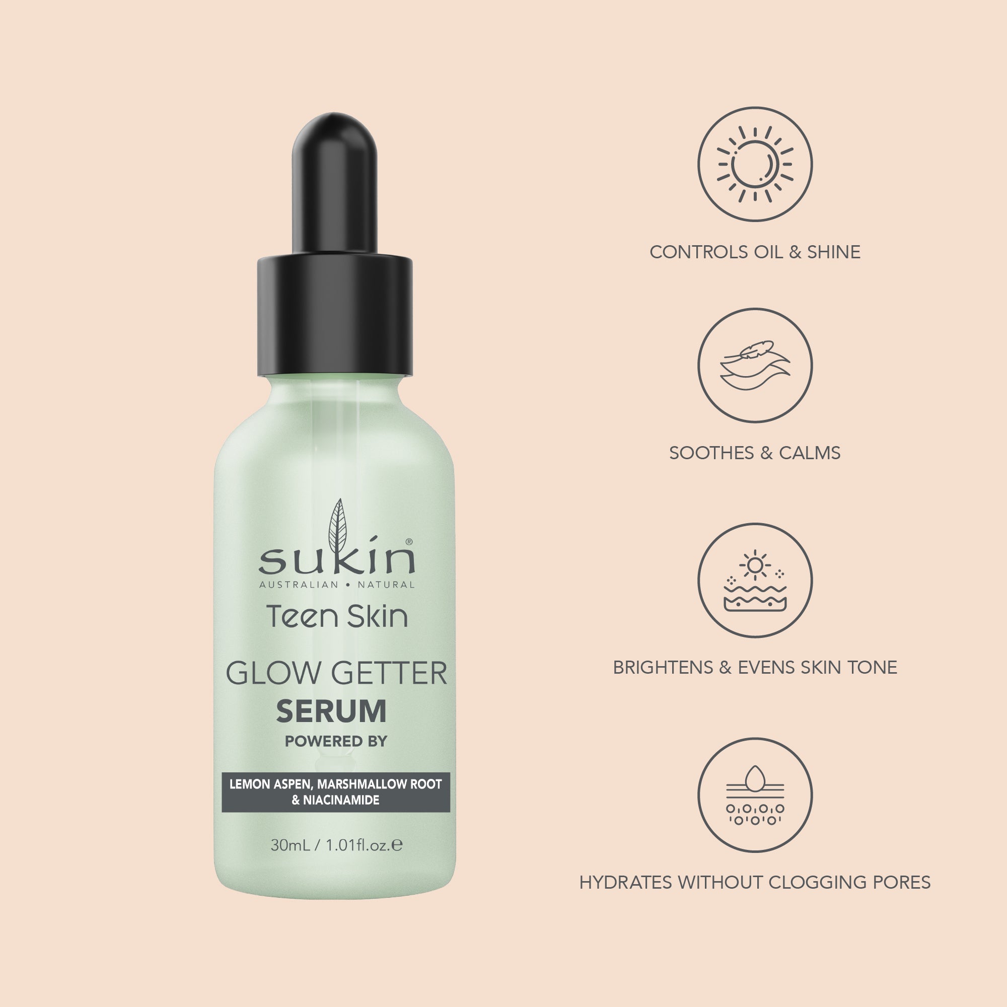 SUKIN TEEN SKIN GLOW GETTER SERUM 30ML