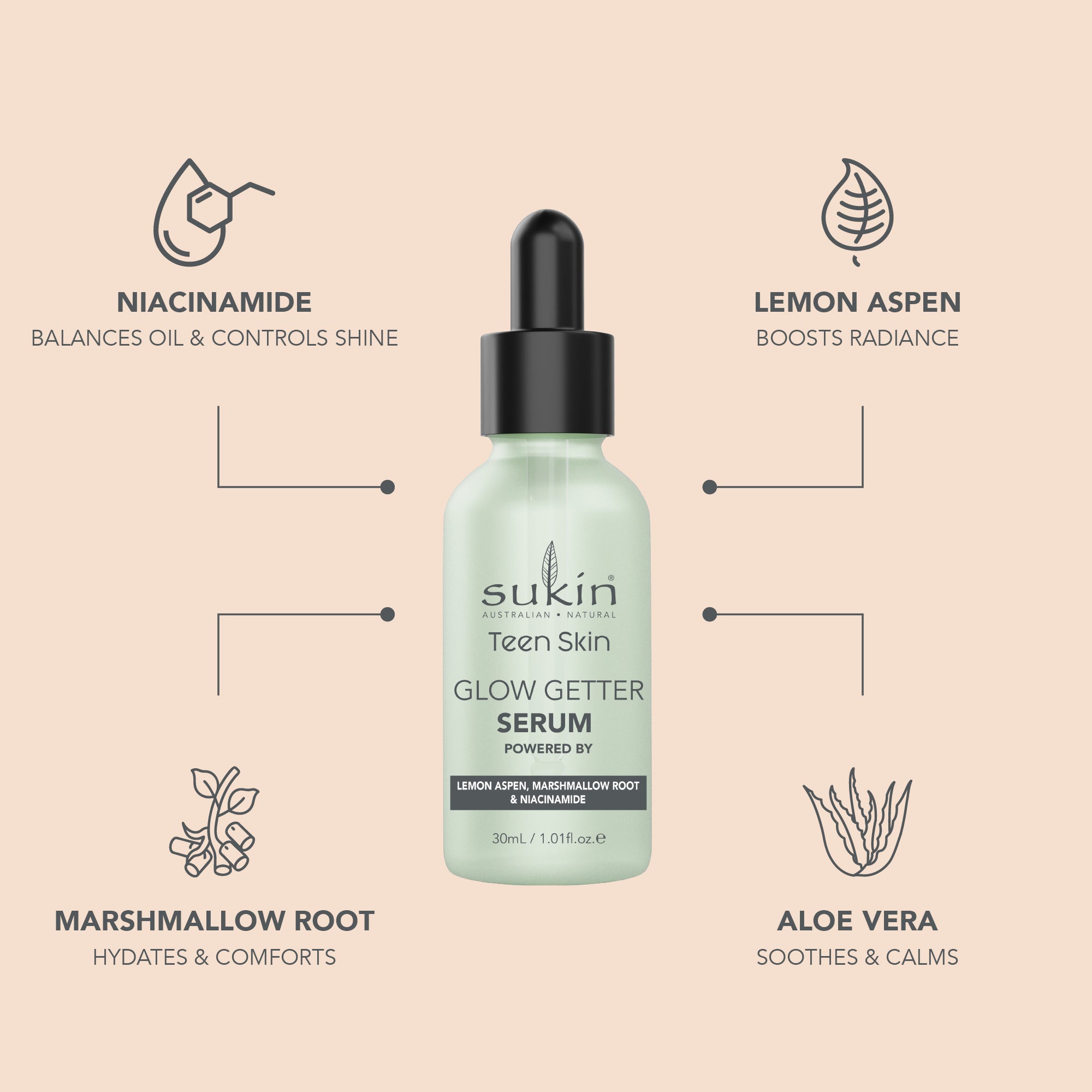 SUKIN TEEN SKIN GLOW GETTER SERUM 30ML