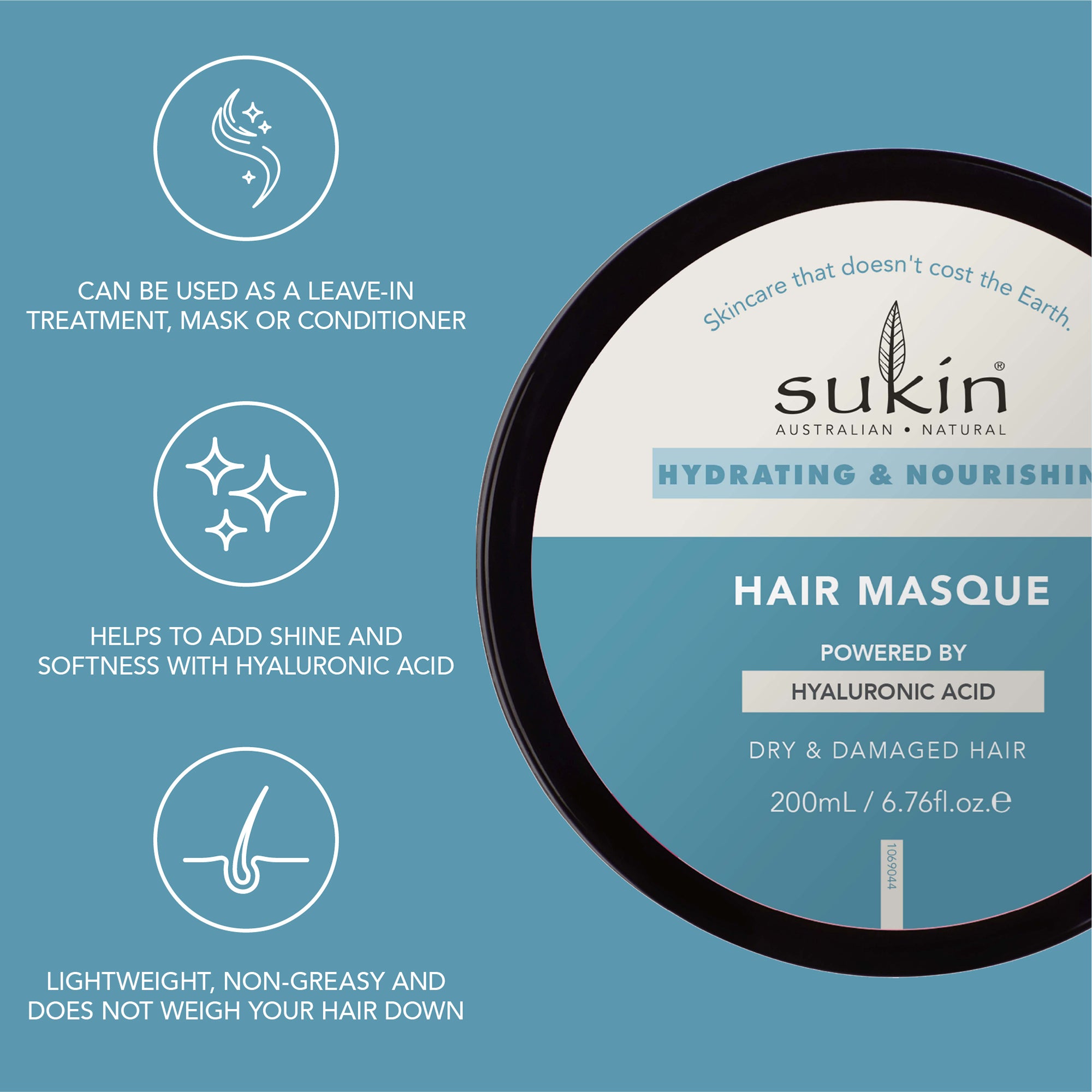 SUKIN HYDRATING AND NOURISHING HAIR MASQUE | 200ML