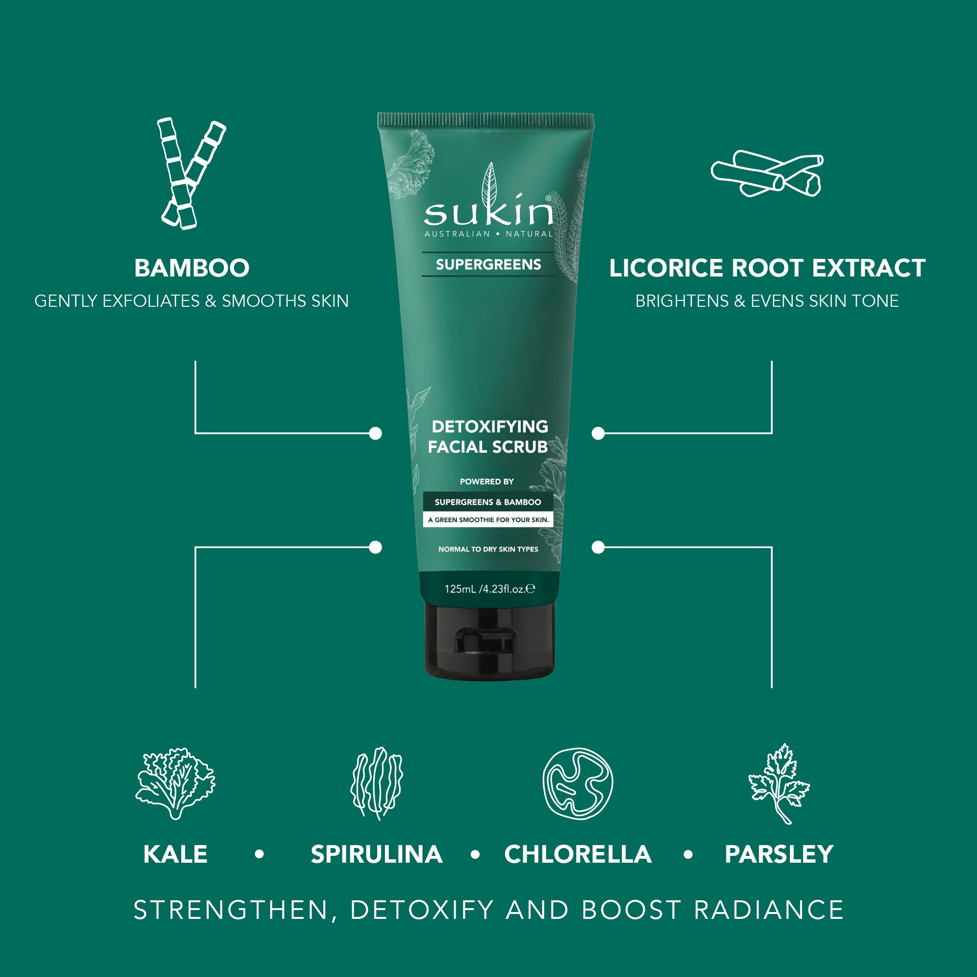Super Greens Detoxifying Facial Scrub 125 mL