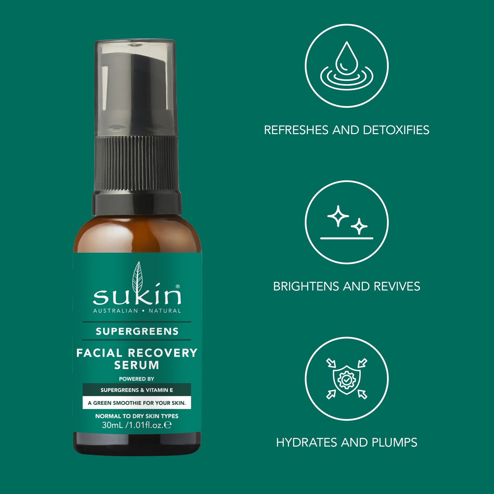 Super Greens Facial Recovery Serum 30mL