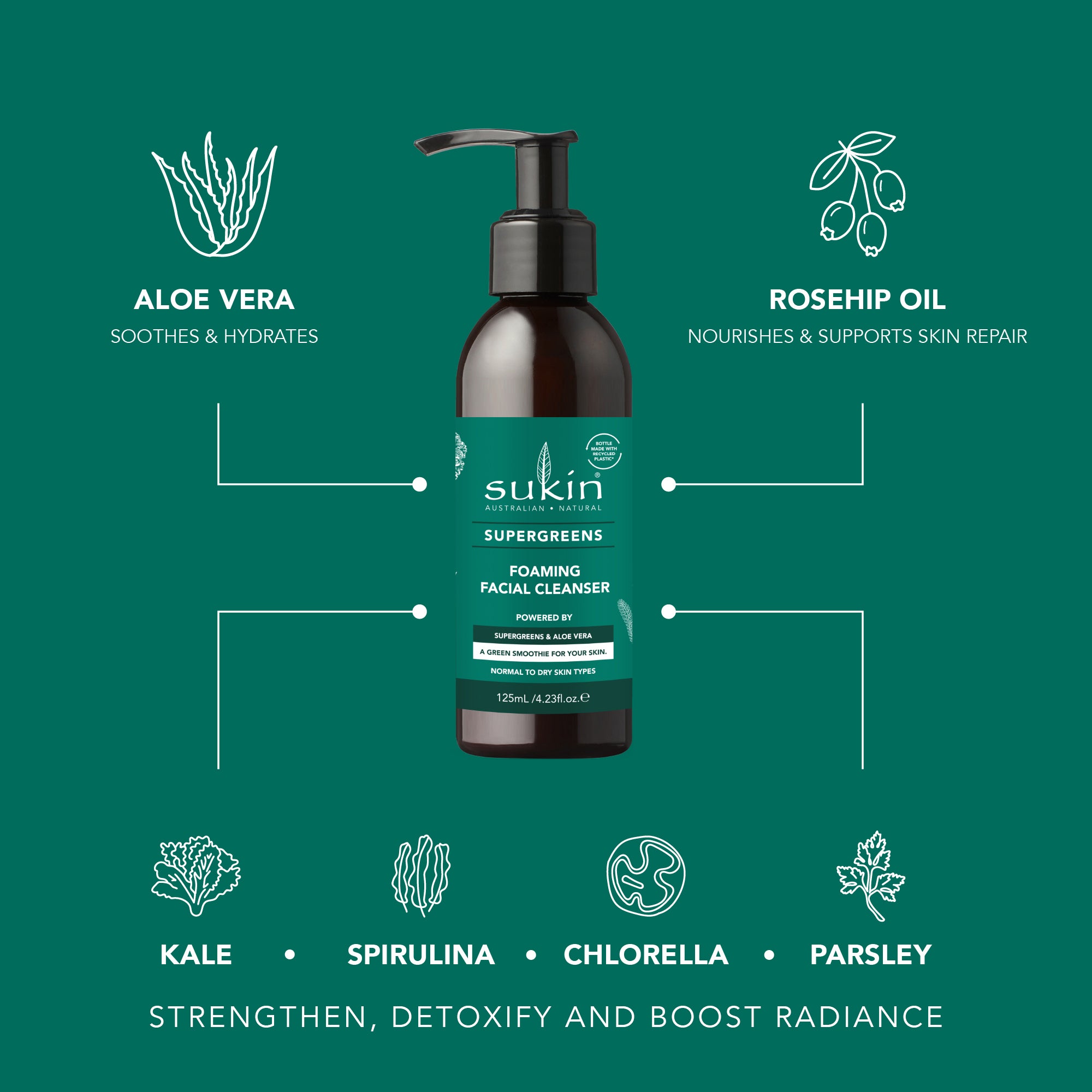 Super Greens Foaming Facial Cleanser 125mL