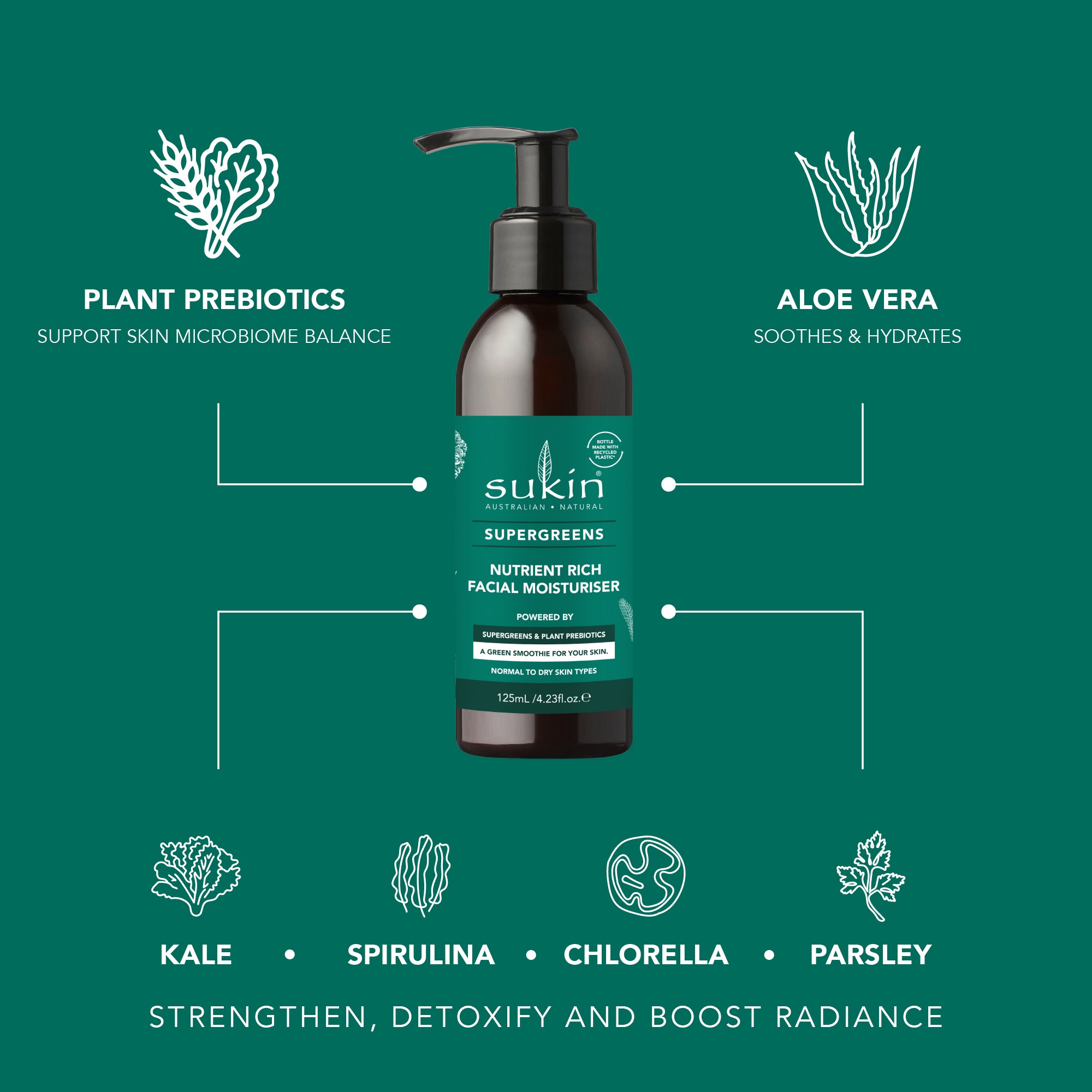 Super Greens Nutrient Rich Facial Moisturiser 125mL
