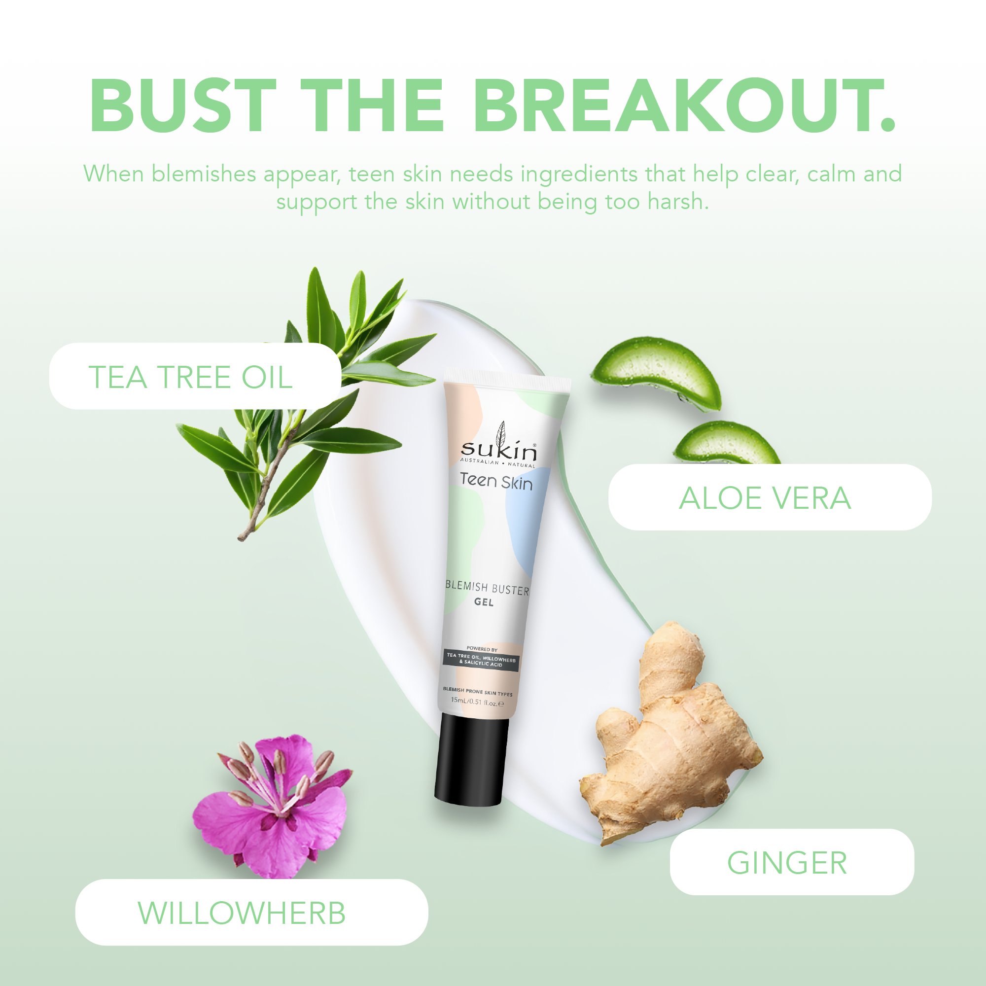 SUKIN TEEN SKIN BLEMISH BUSTER GEL 15ML