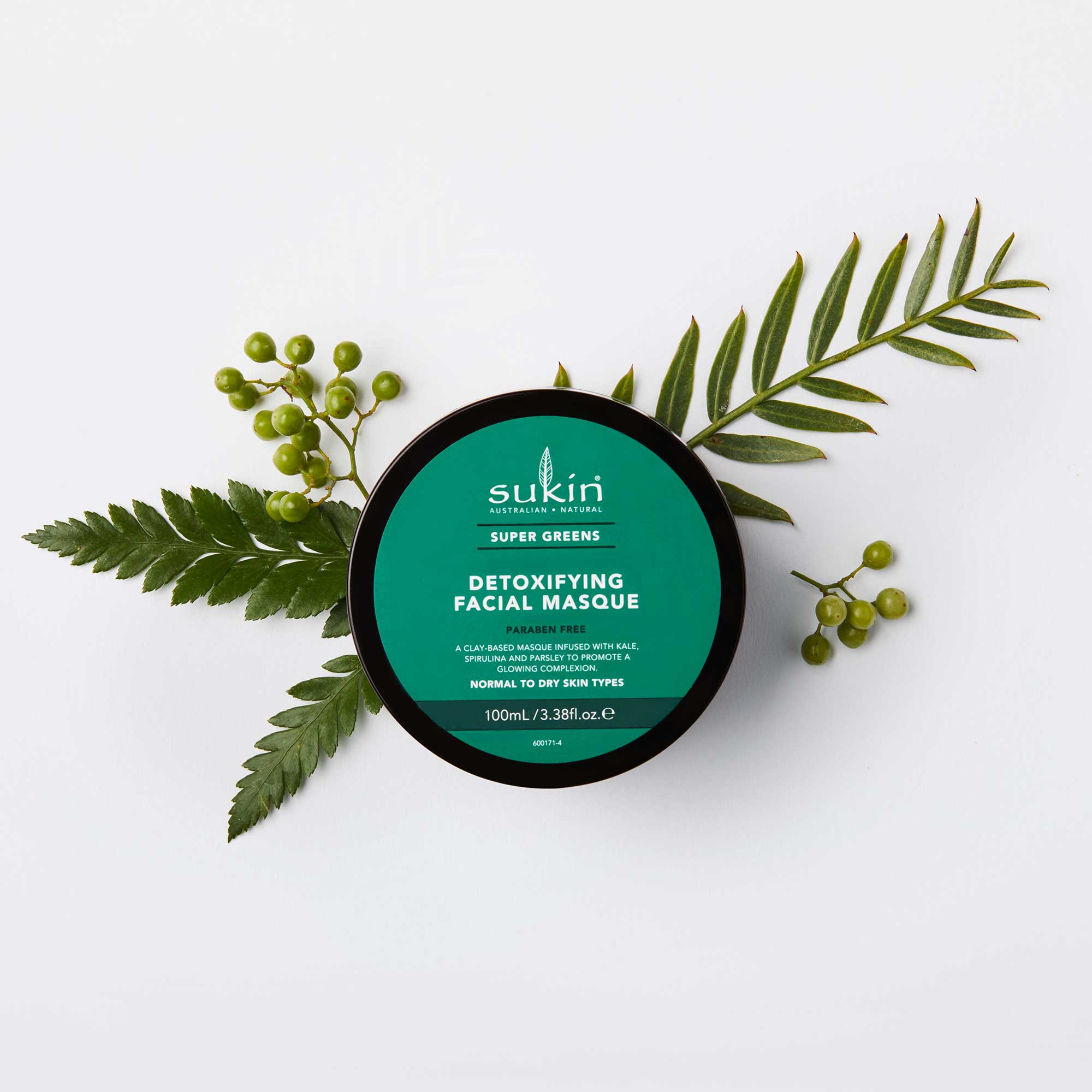 Sukin Natural Detoxifying Clay Masque | Super Greens 100ml